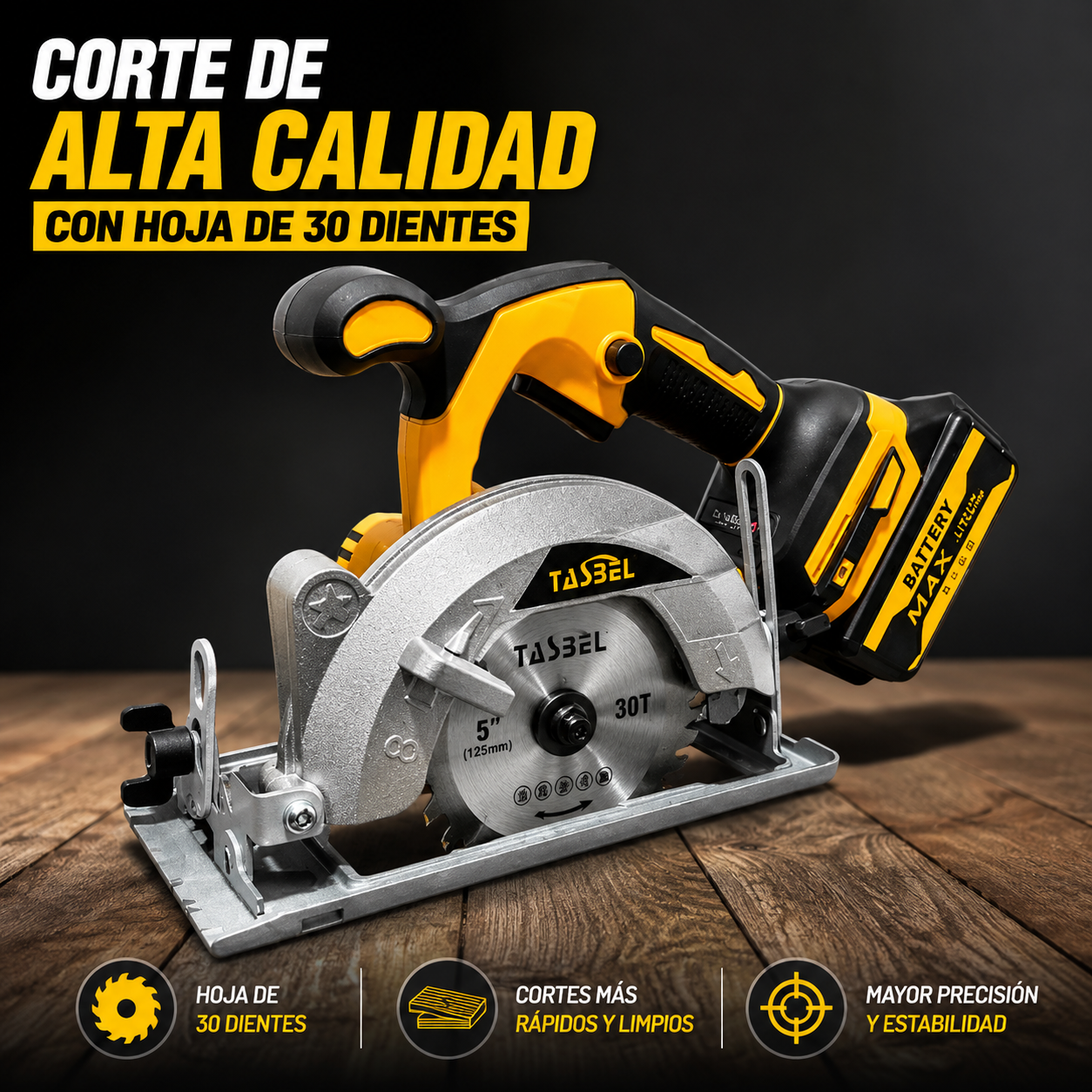 🔥 Combo Sierra Circular 2 Baterías + 5 Discos – Corte Rápido y Preciso