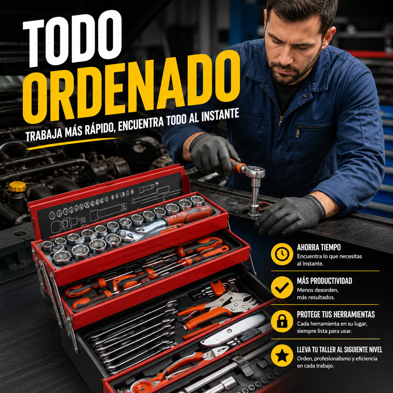 CAJA DE HERRAMIENTAS 85 PIEZAS – 5 NIVELES - PROFESIONAL