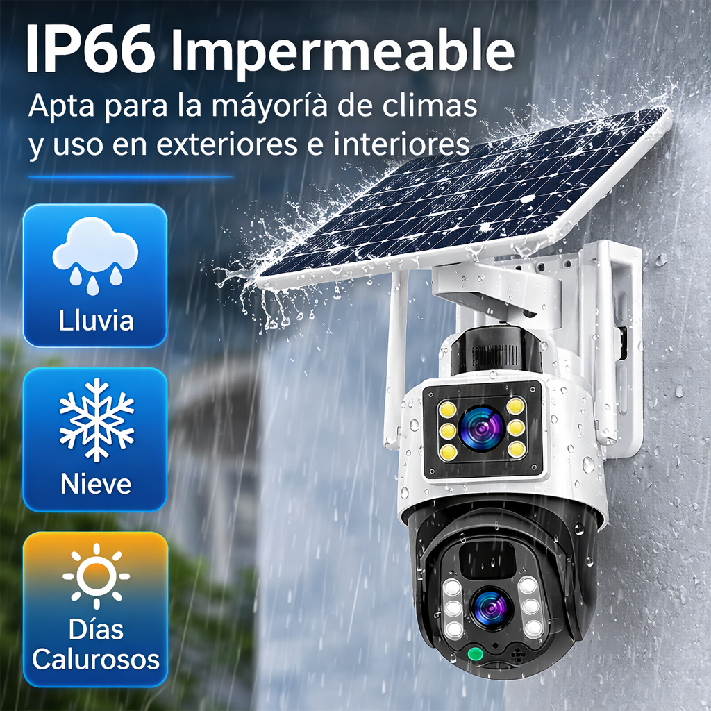 Cámara Solar Mcasa 2K Doble Lente 360°