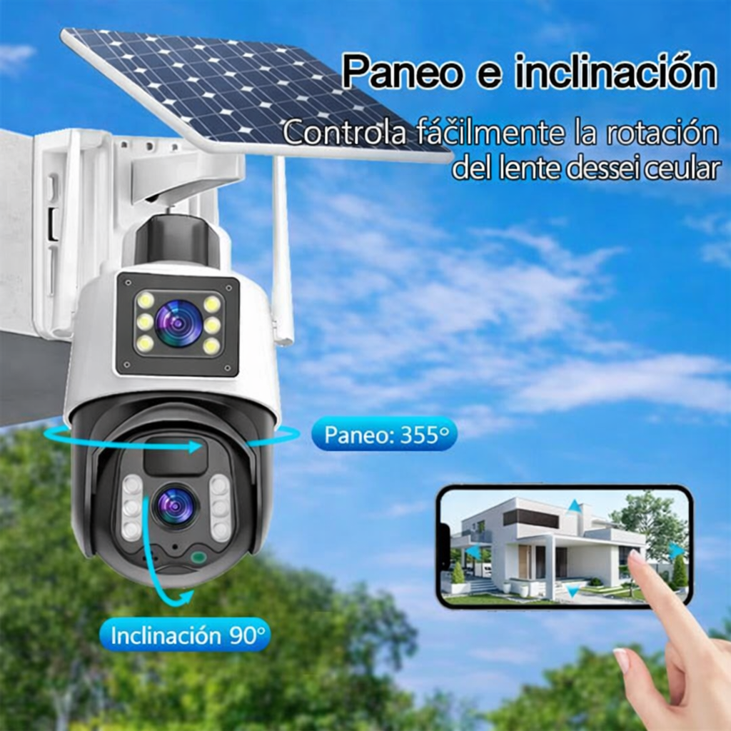 Cámara Solar Mcasa 2K Doble Lente 360°