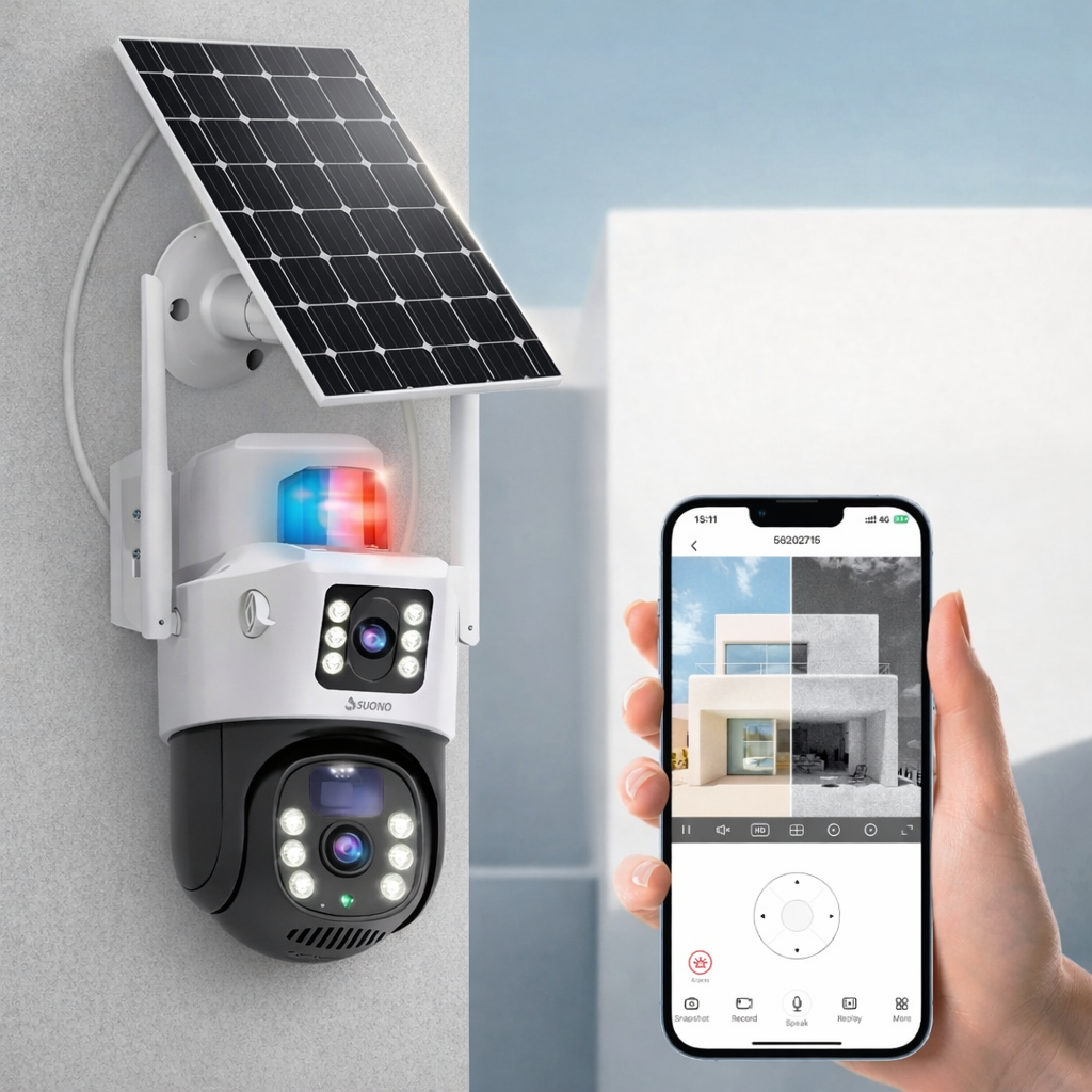 Cámara Solar Mcasa 2K Doble Lente 360°