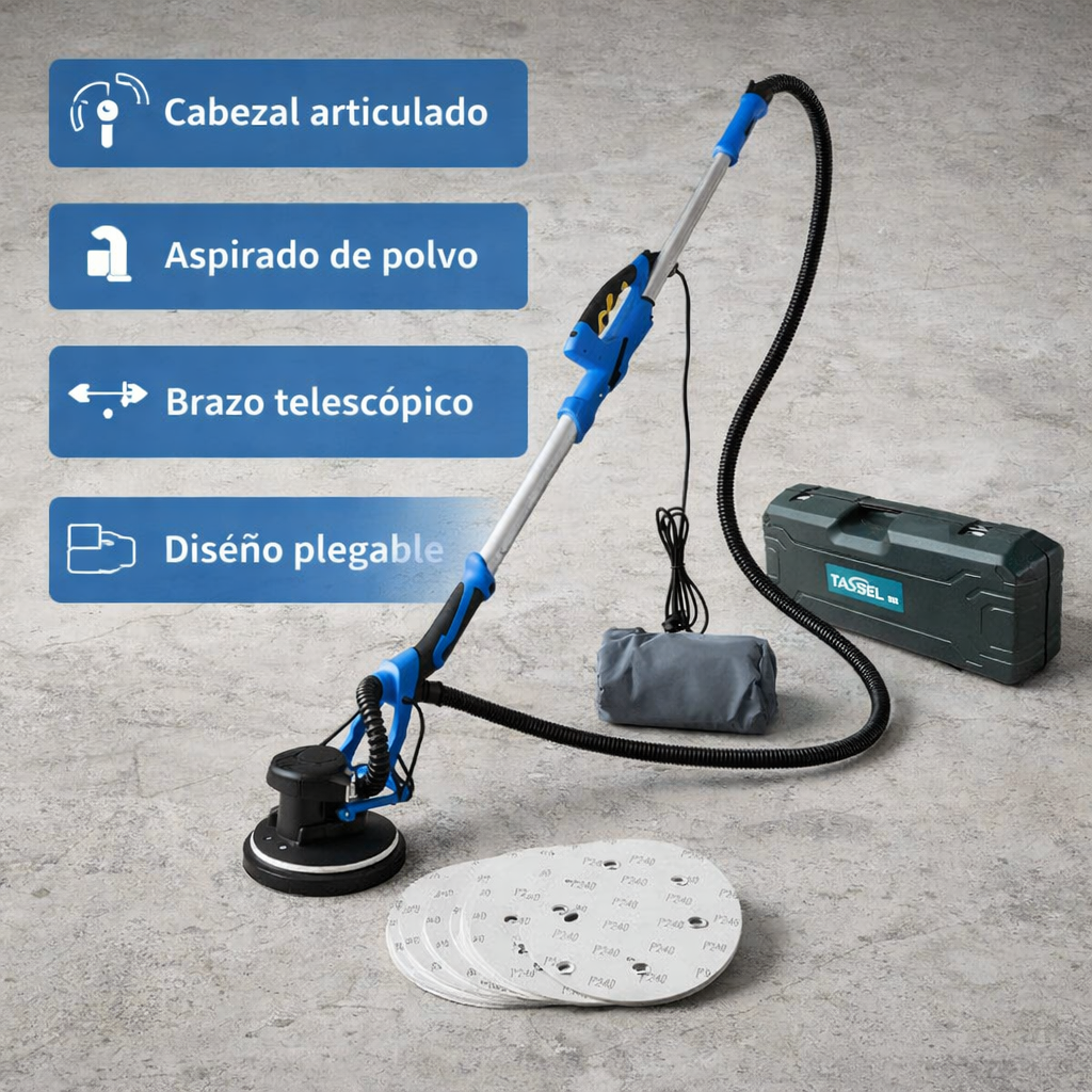 Lijadora de Pared y Techo con función de aspirado - Incluye 6 lijas