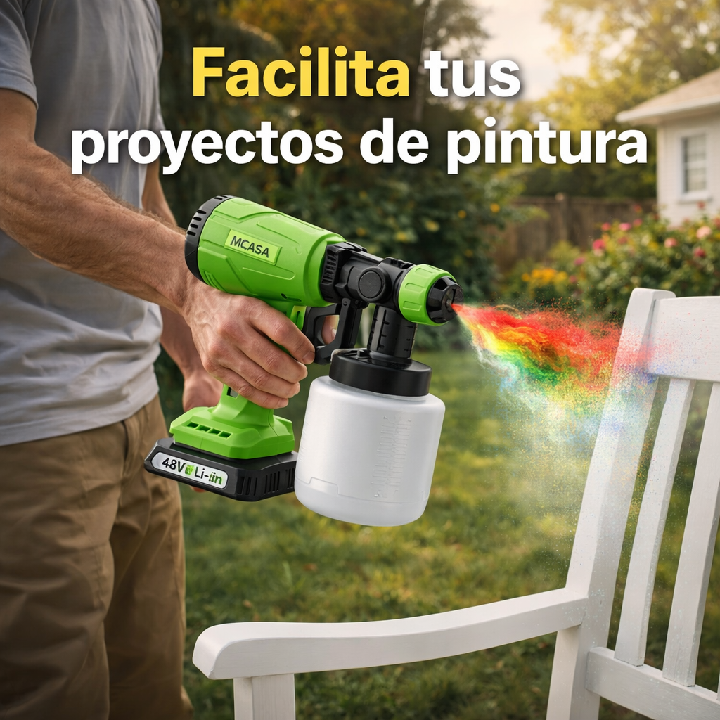 Pistola para Pintar Inalámbrica MCasa 48V con 2 Baterías
