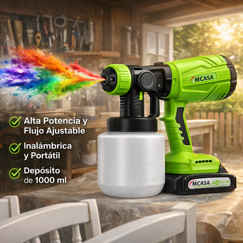 Pistola para Pintar Inalámbrica MCasa 48V con 2 Baterías