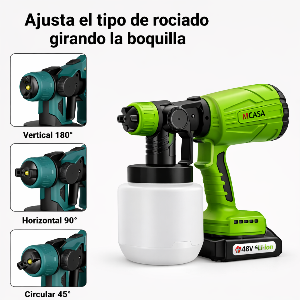 Pistola para Pintar Inalámbrica MCasa 48V con 2 Baterías