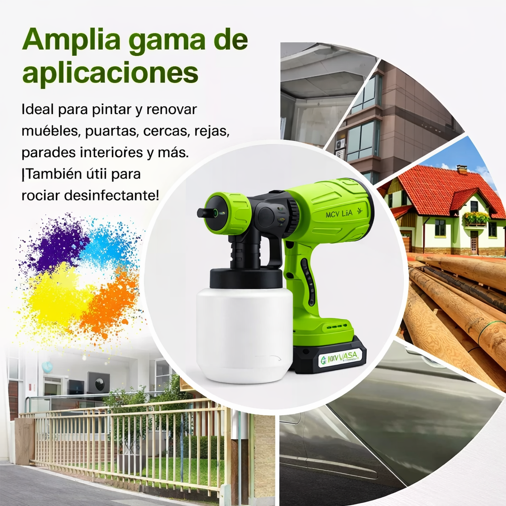 Pistola para Pintar Inalámbrica MCasa 48V con 2 Baterías