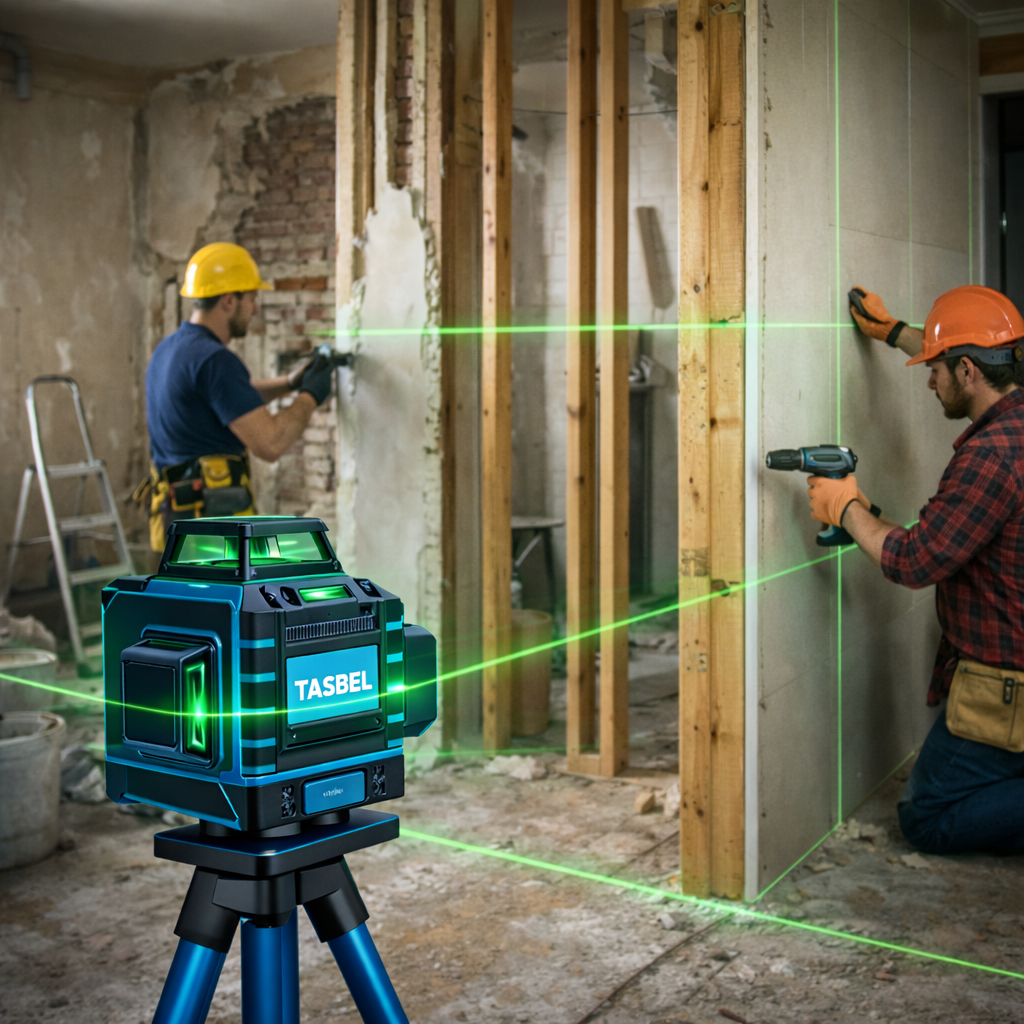 Nivel Láser 4D Profesional 16 Líneas Luz Verde + 2 Baterías