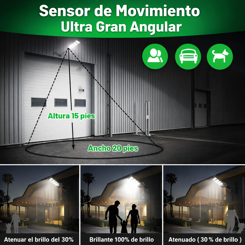 Foco Solar LED Exterior 1000W – Iluminación Potente y Eficiente 🌞💡