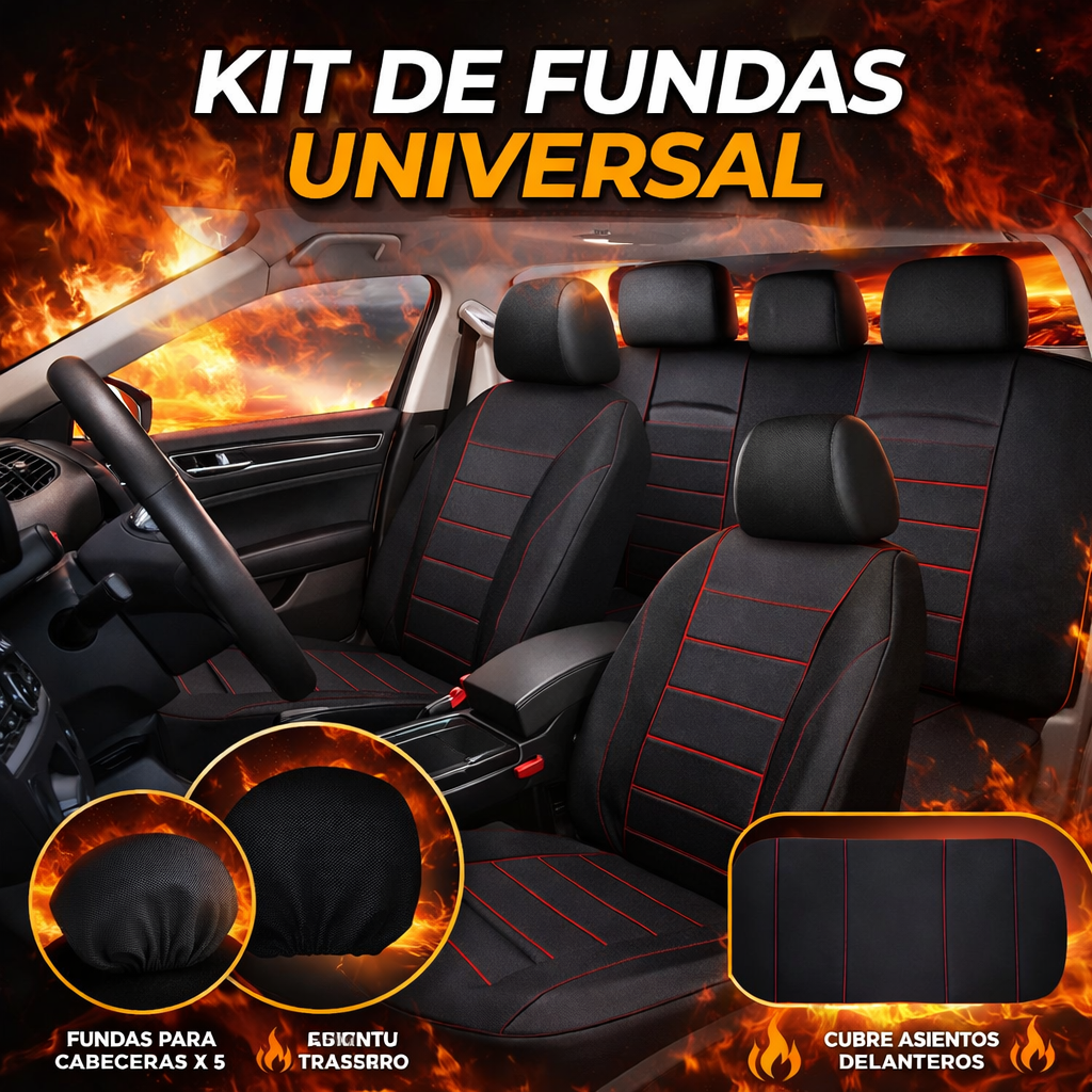 🧰 FORRO CUBRE ASIENTOS AUTO EN ECOCUERO Negros – PROTECCIÓN Y ESTILO 360°