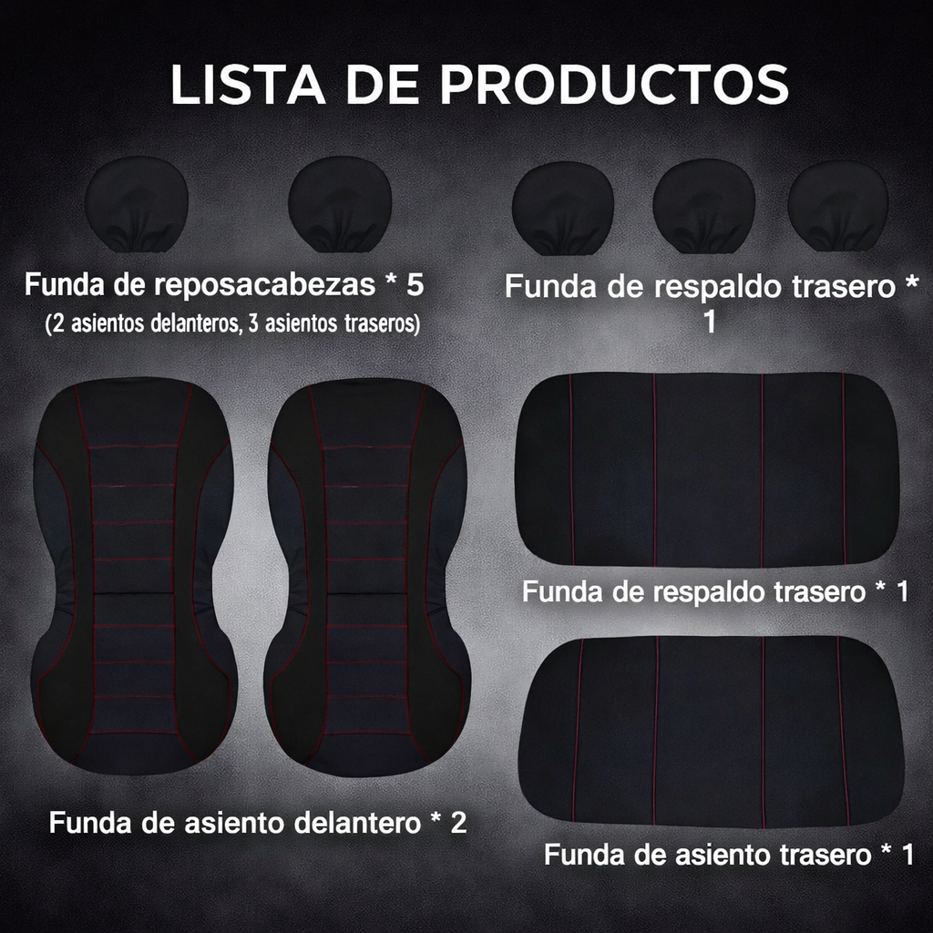 🧰 FORRO CUBRE ASIENTOS AUTO EN ECOCUERO Negros – PROTECCIÓN Y ESTILO 360°