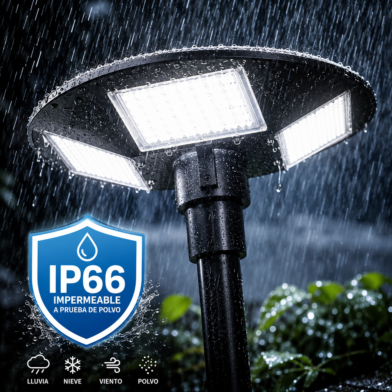 FOCO SOLAR LED UFO 500W CON SOPORTE