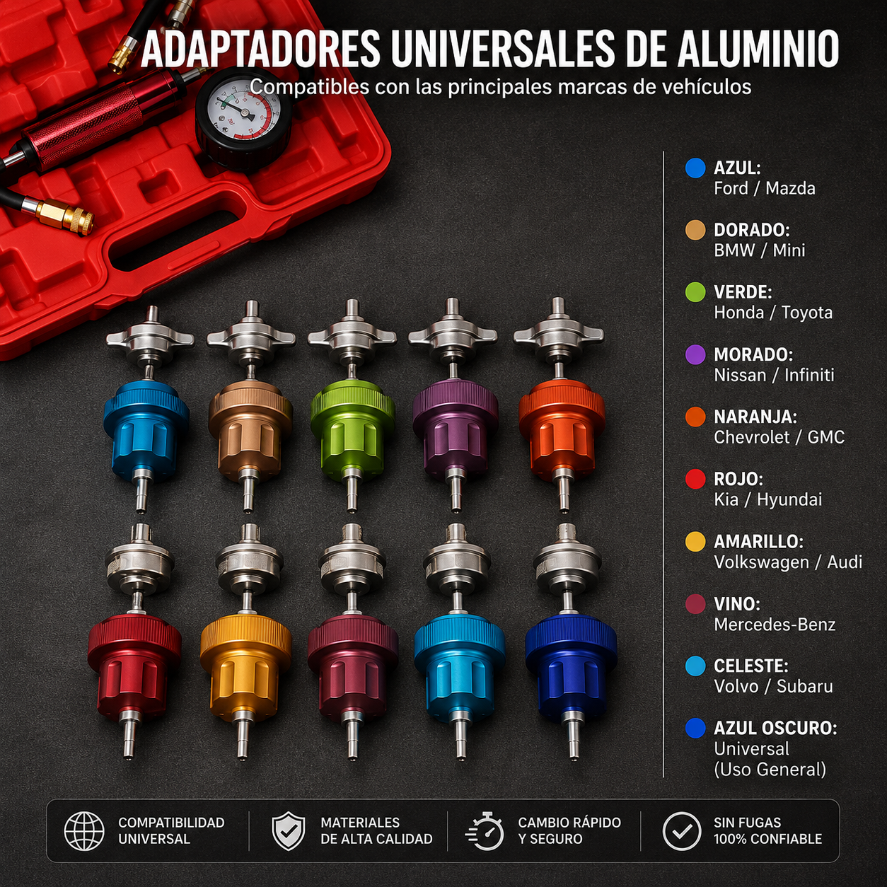 SET MEDIDOR COMPRESÍMETRO REFRIGERANTE – KIT UNIVERSAL DE DIAGNÓSTICO AUTOMOTRIZ