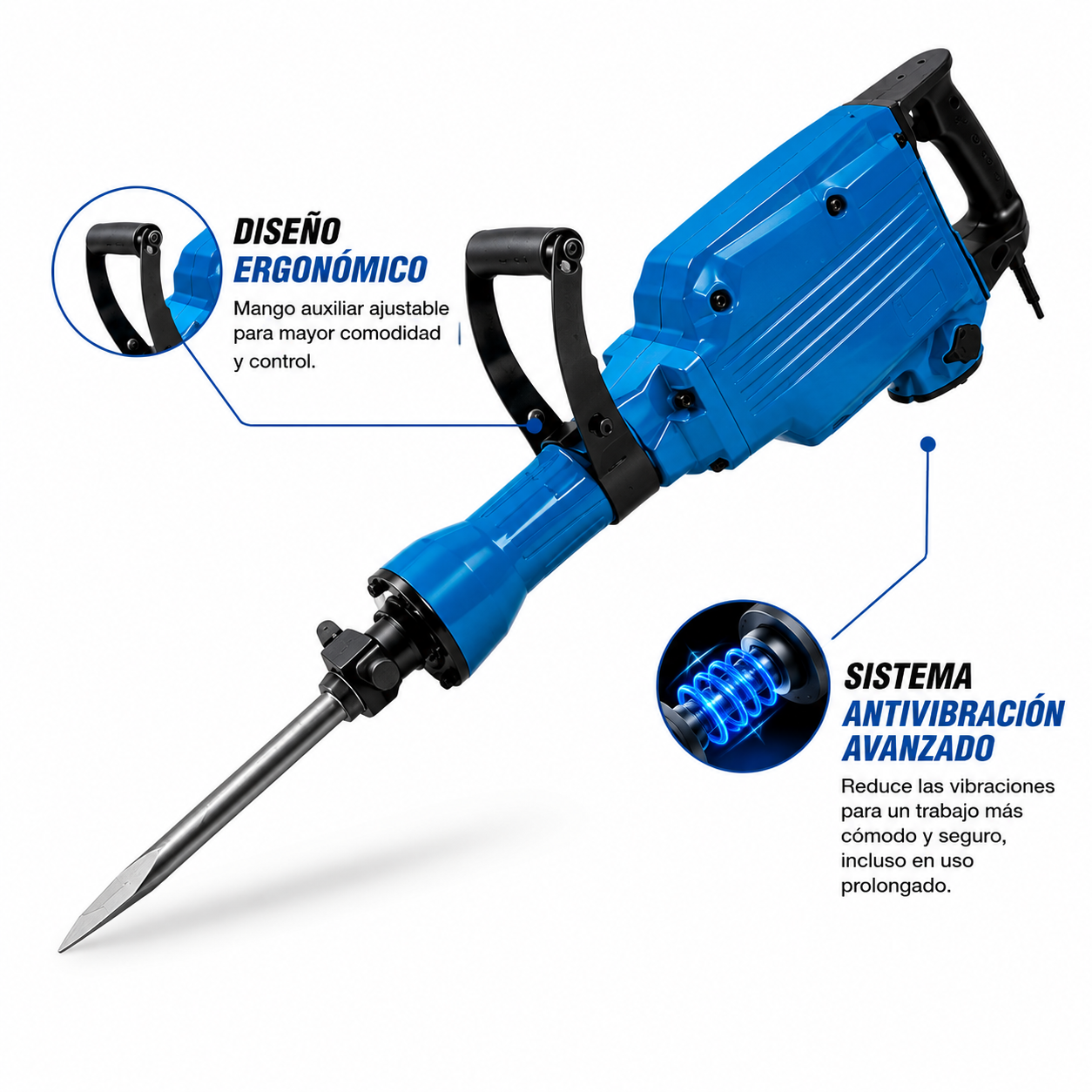 CANGO 3800W Martillo Demoledor Eléctrico con 50 J