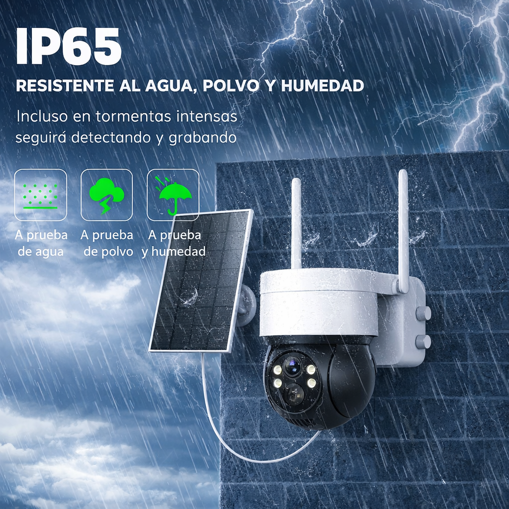 Cámara Exterior Solar Ip Wifi 1080p