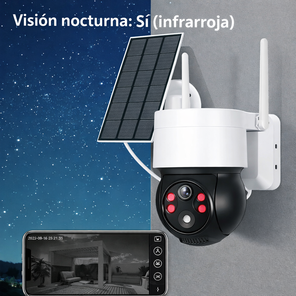 Cámara Exterior Solar Ip Wifi 1080p