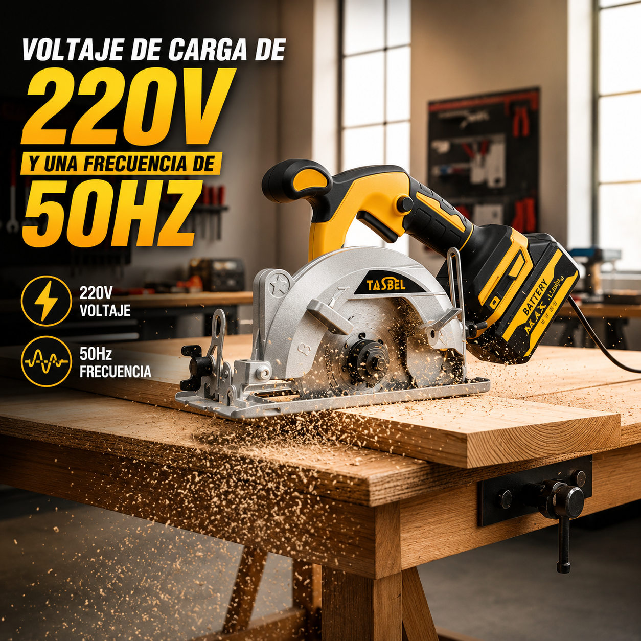 🔥 Combo Sierra Circular 2 Baterías + 5 Discos – Corte Rápido y Preciso