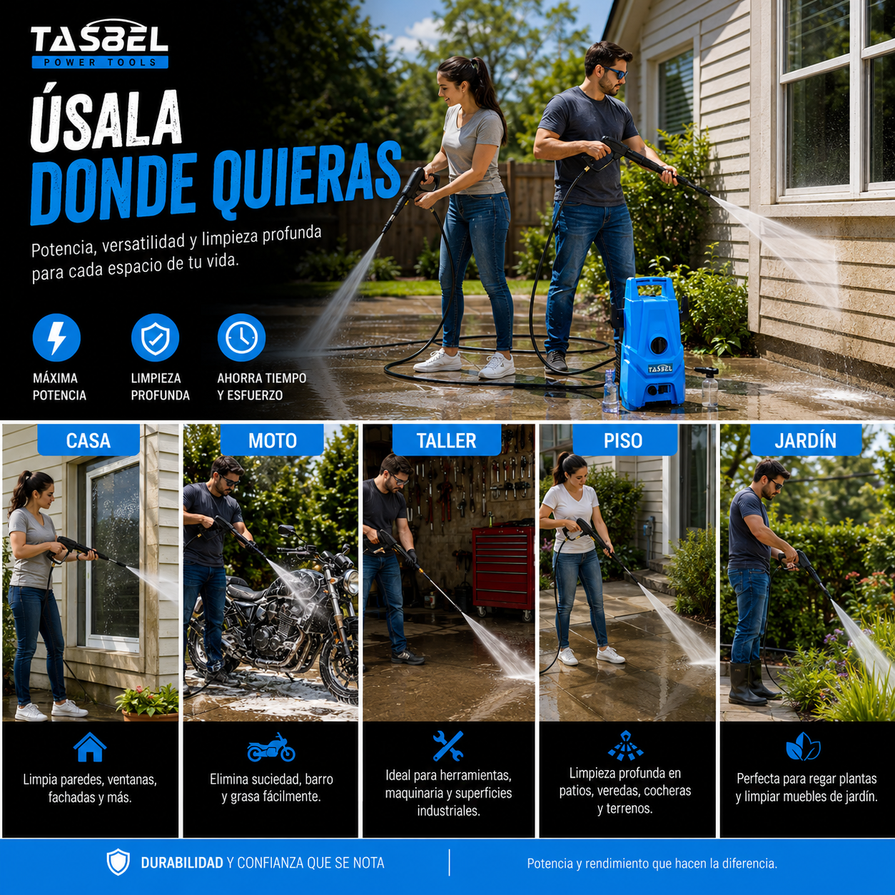 Hidrolavadora Electrica 1500w Tasbel