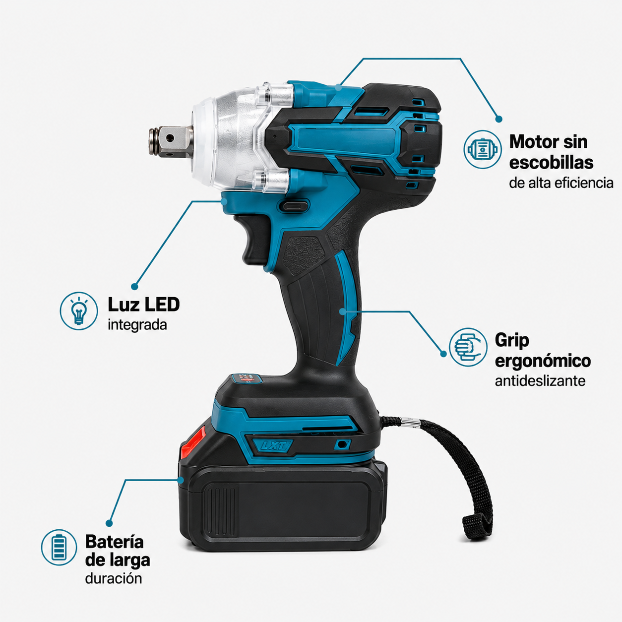🔥 Llave Taladro Impacto Inalámbrica 20V – 1/2 Motor Brushless - 300 NM
