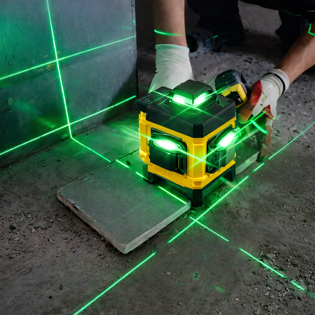 NIVEL LÁSER 4D DE 16 LÍNEAS Autonivelante - Incluye trípode y bases