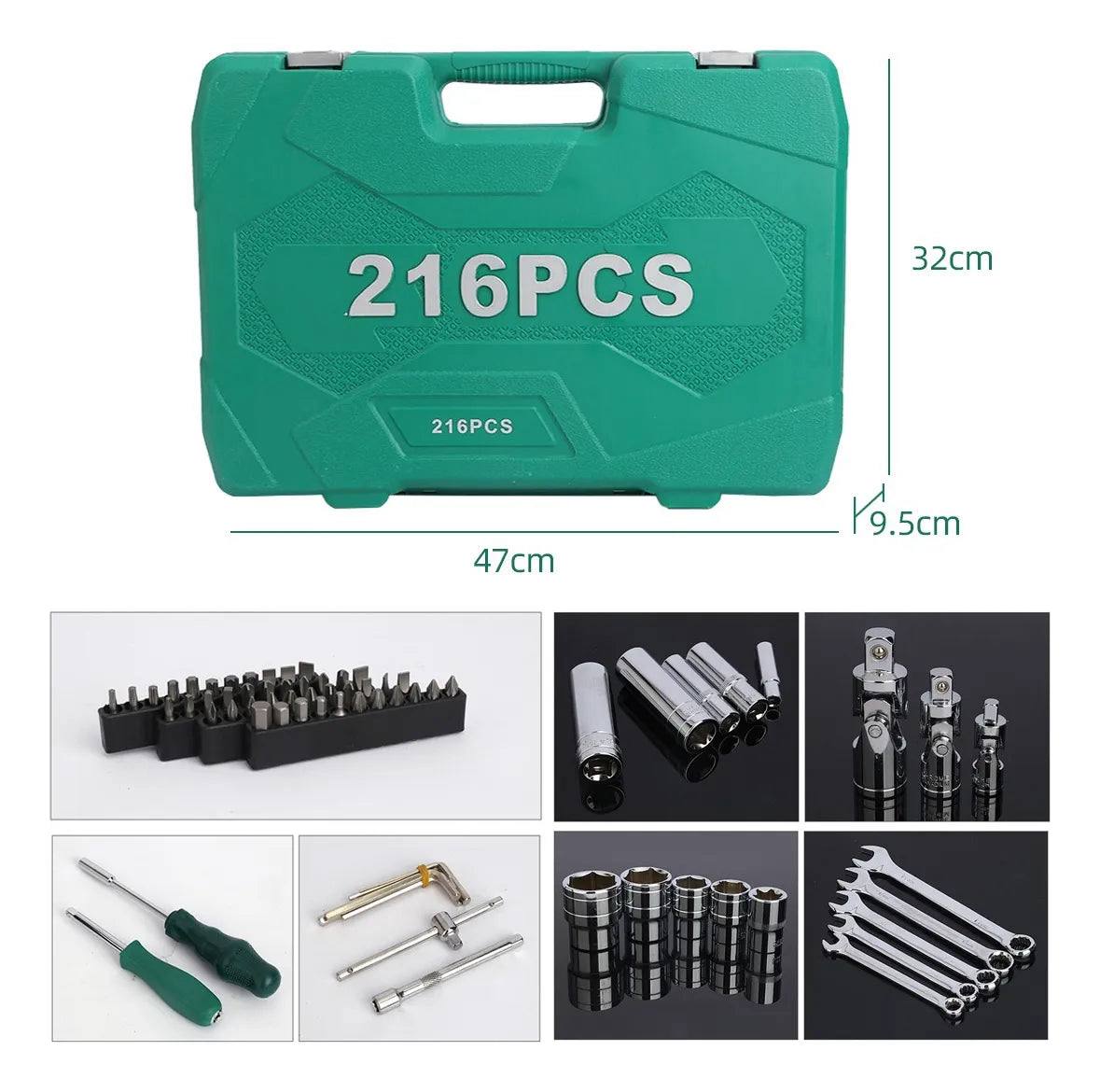 Set de herramientas de 216 Piezas Para todos tus trabajos
