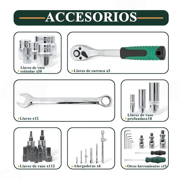 Set de herramientas de 216 Piezas Para todos tus trabajos