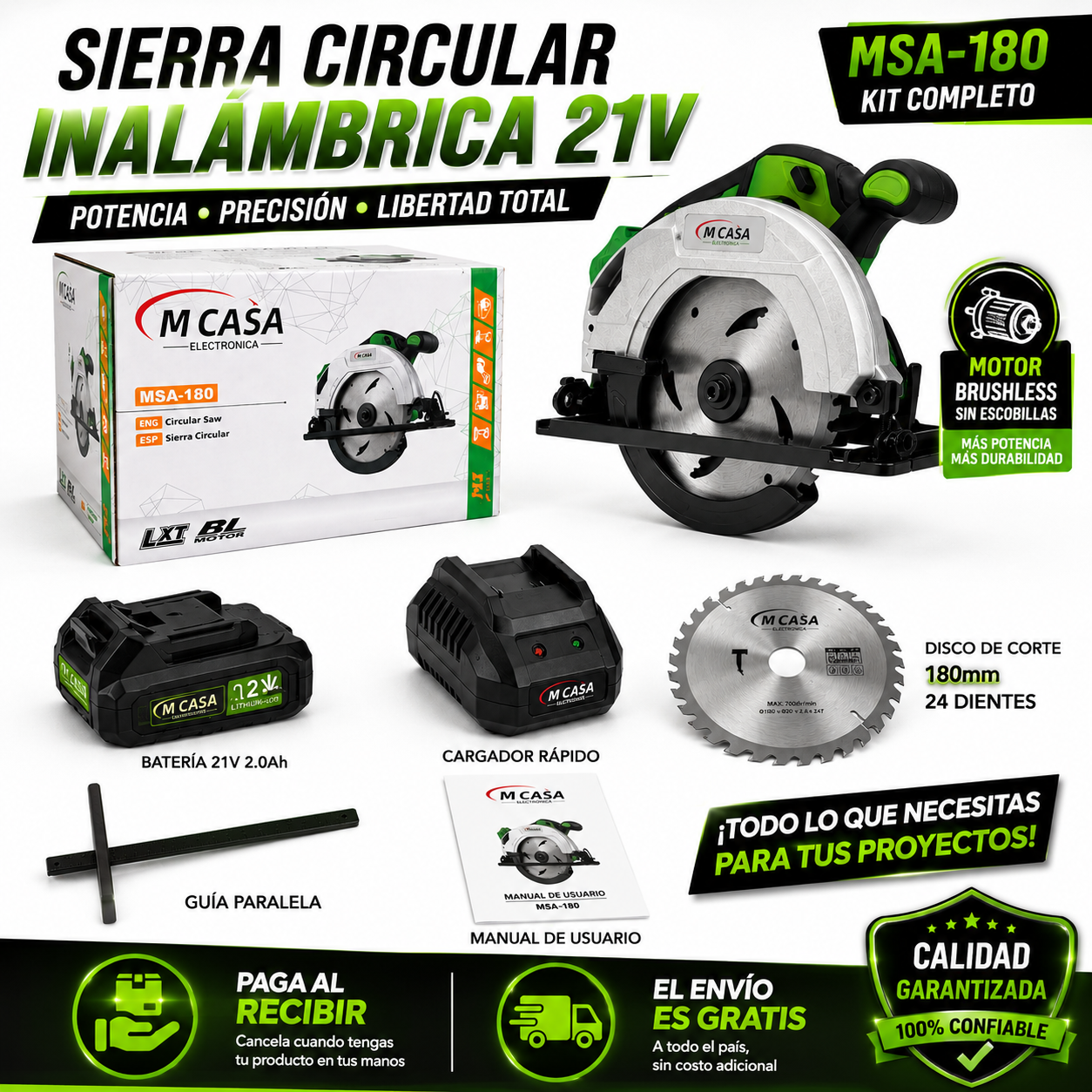 SIERRA CIRCULAR INALÁMBRICA M CASA 21V ⚡🪚