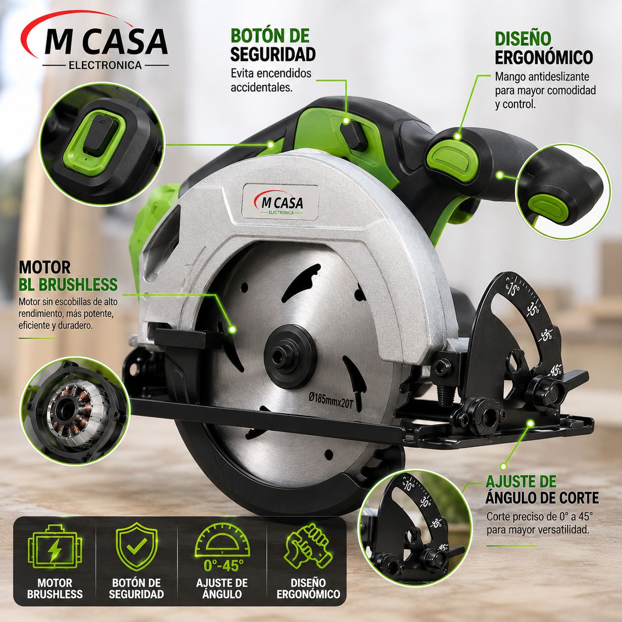 SIERRA CIRCULAR INALÁMBRICA M CASA 21V ⚡🪚