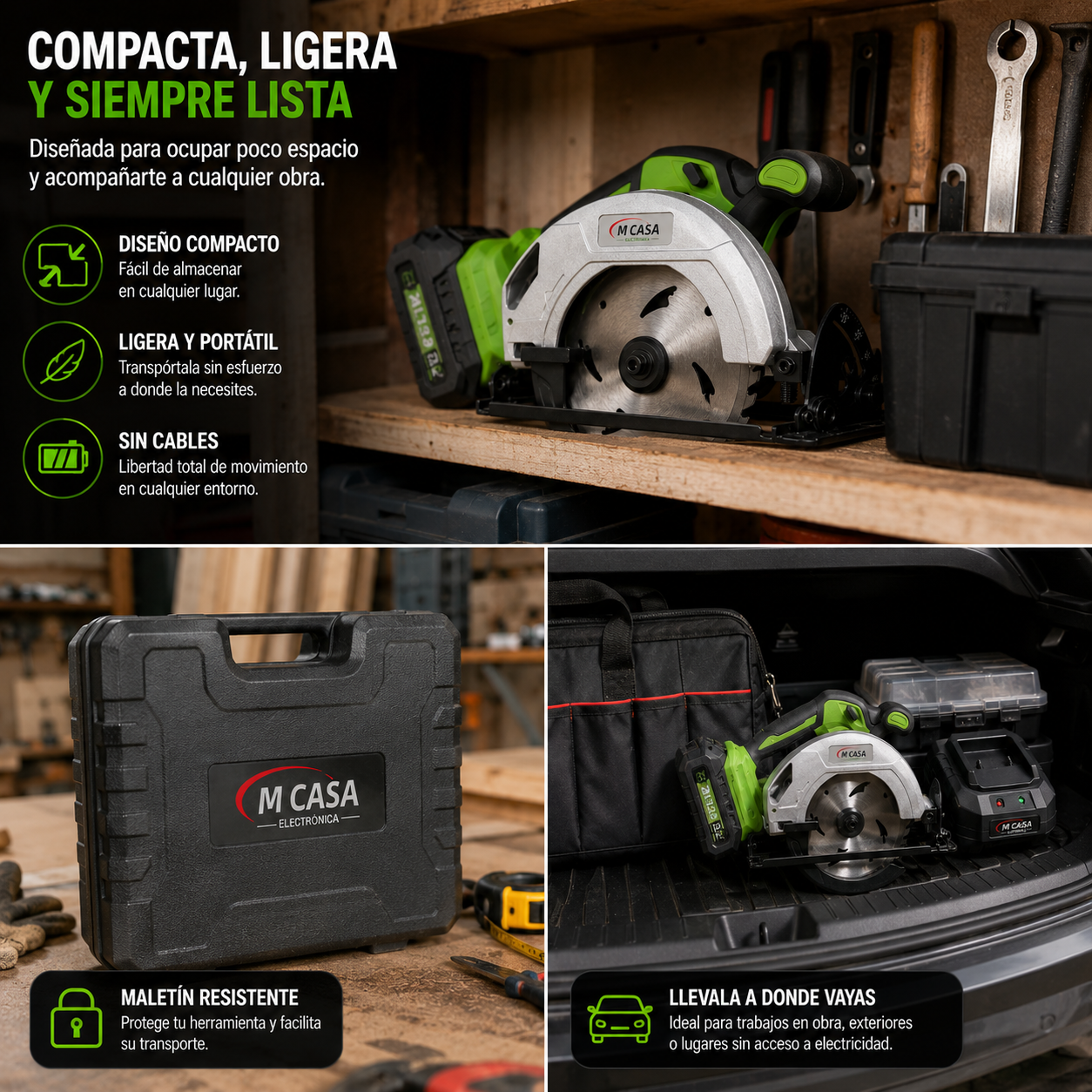 SIERRA CIRCULAR INALÁMBRICA M CASA 21V ⚡🪚