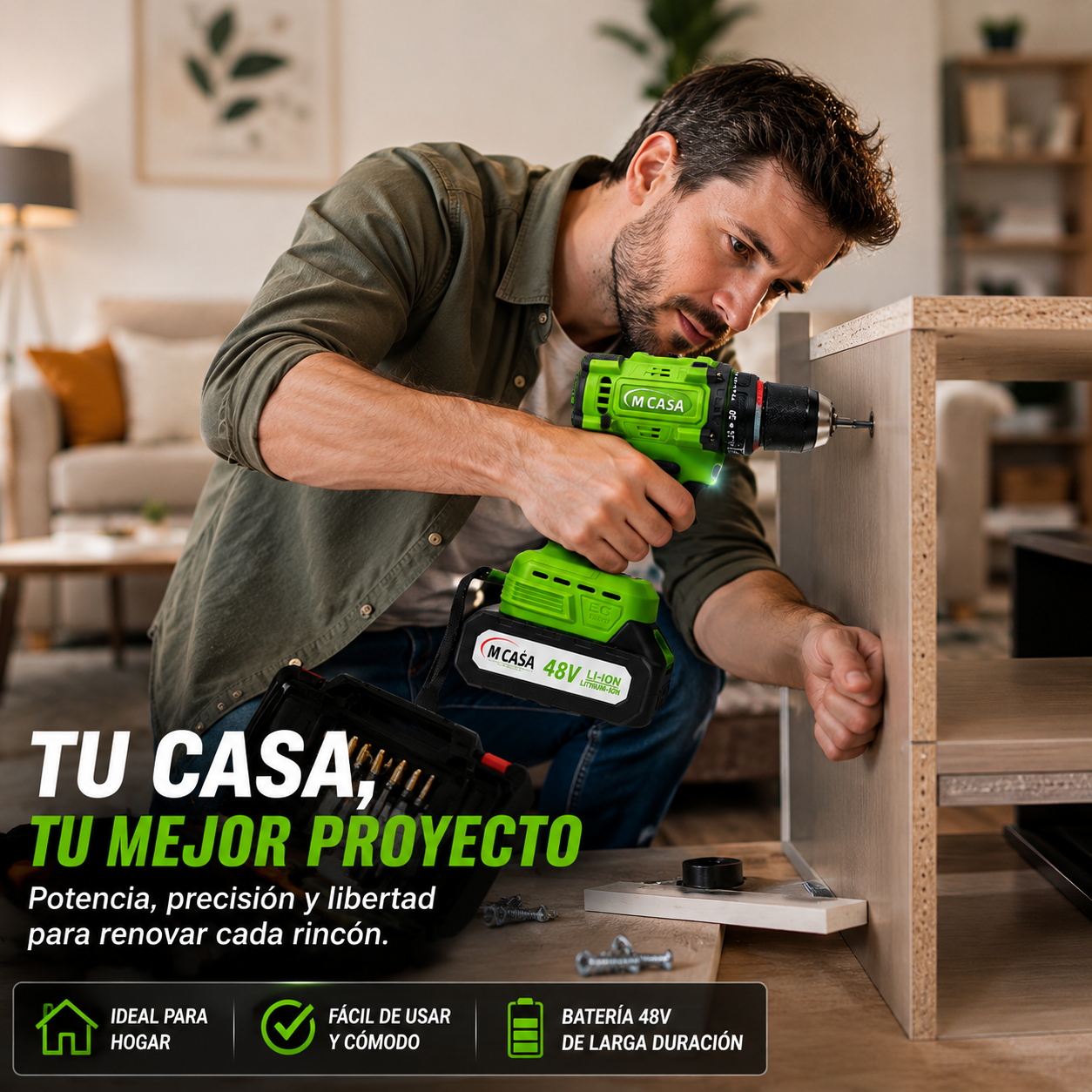 🔥 TALADRO INALÁMBRICO MCASA 48V – POTENCIA Y LIBERTAD PARA TODOS TUS PROYECTOS 🔥