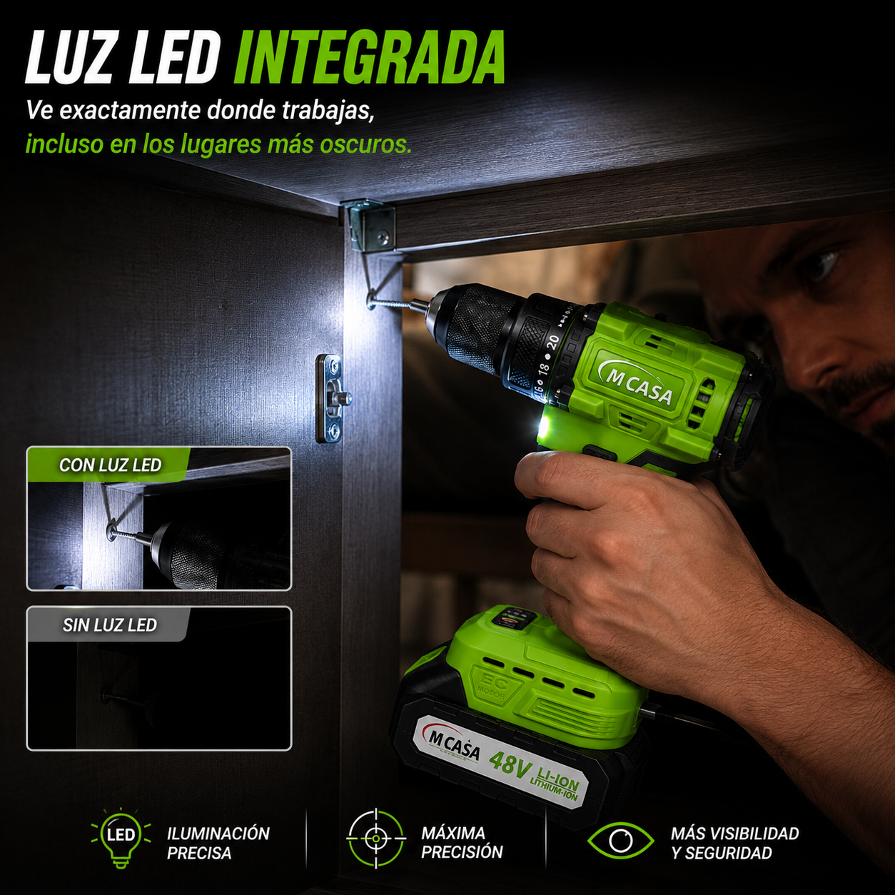 🔥 TALADRO INALÁMBRICO MCASA 48V – POTENCIA Y LIBERTAD PARA TODOS TUS PROYECTOS 🔥